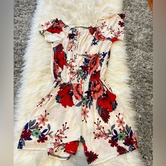 Floral Off-Shoulder Romper - Picture 1 of 1